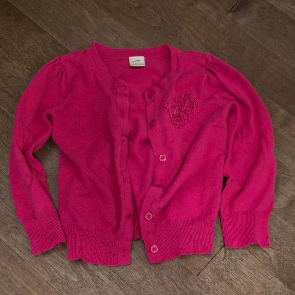 10/$15 Old Navy Fuchsia Knit Sweater caridan